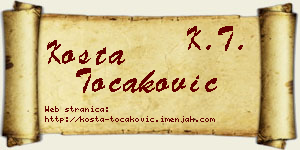 Kosta Točaković vizit kartica